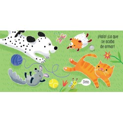 https://villapeques.es/ Será mejor que no le hagas cosquillas al cachorro... ¡porque podría ladrar! Este es un libro lleno de so