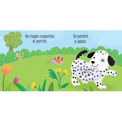 https://villapeques.es/ Será mejor que no le hagas cosquillas al cachorro... ¡porque podría ladrar! Este es un libro lleno de so